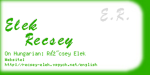 elek recsey business card